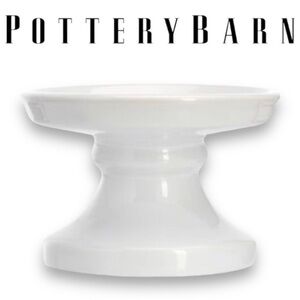 Pottery Barn Rhodes Round Ceramic Pedestal Multi Use Decor Stand White